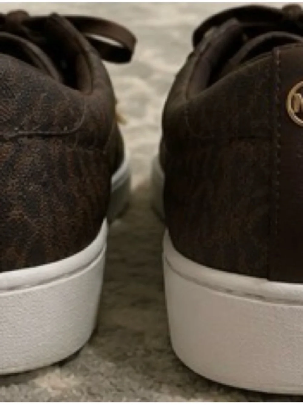 Michael Kors Women’s Size 7M Brown MK Logo Leather Lace Up Sneakers